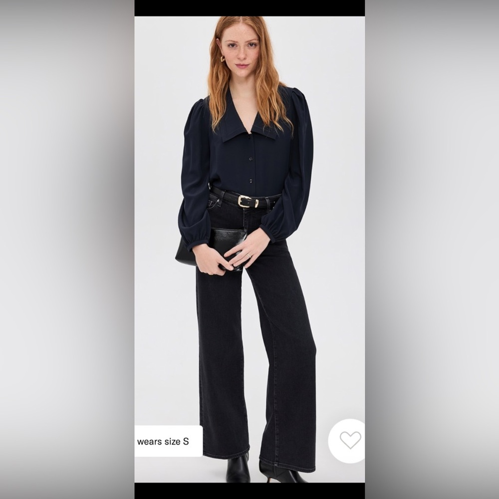 Frame Le Palazzo Slim in “Destroyer” Denim Women's Dark Jeans